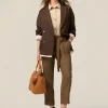 Pantaloni chino misto lino