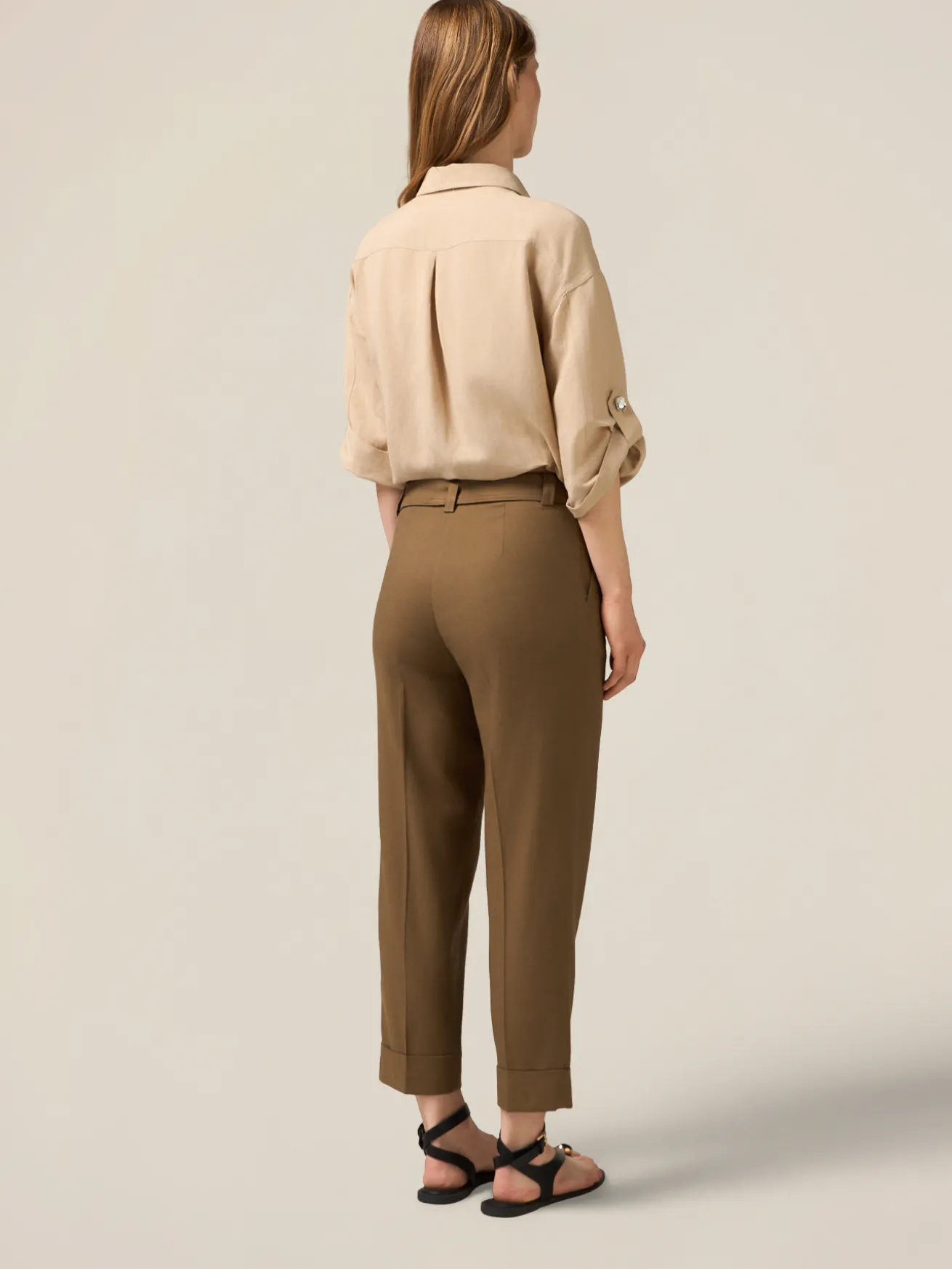 Pantaloni chino misto lino