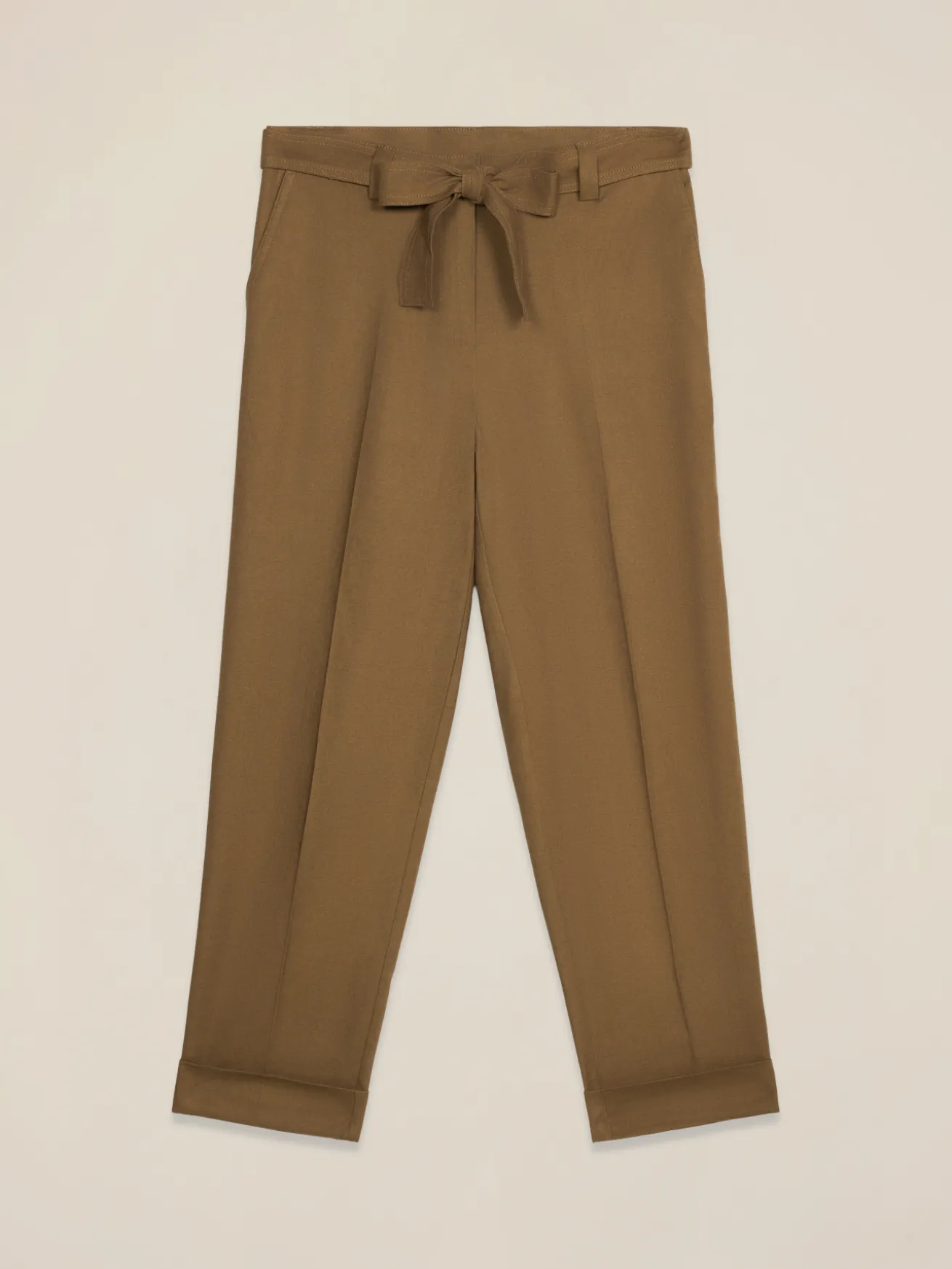 Pantaloni chino misto lino