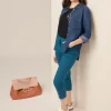 Pantaloni cropped misto cotone