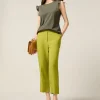 Pantaloni cropped misto lino