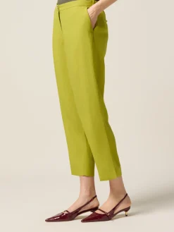 Pantaloni cropped misto lino