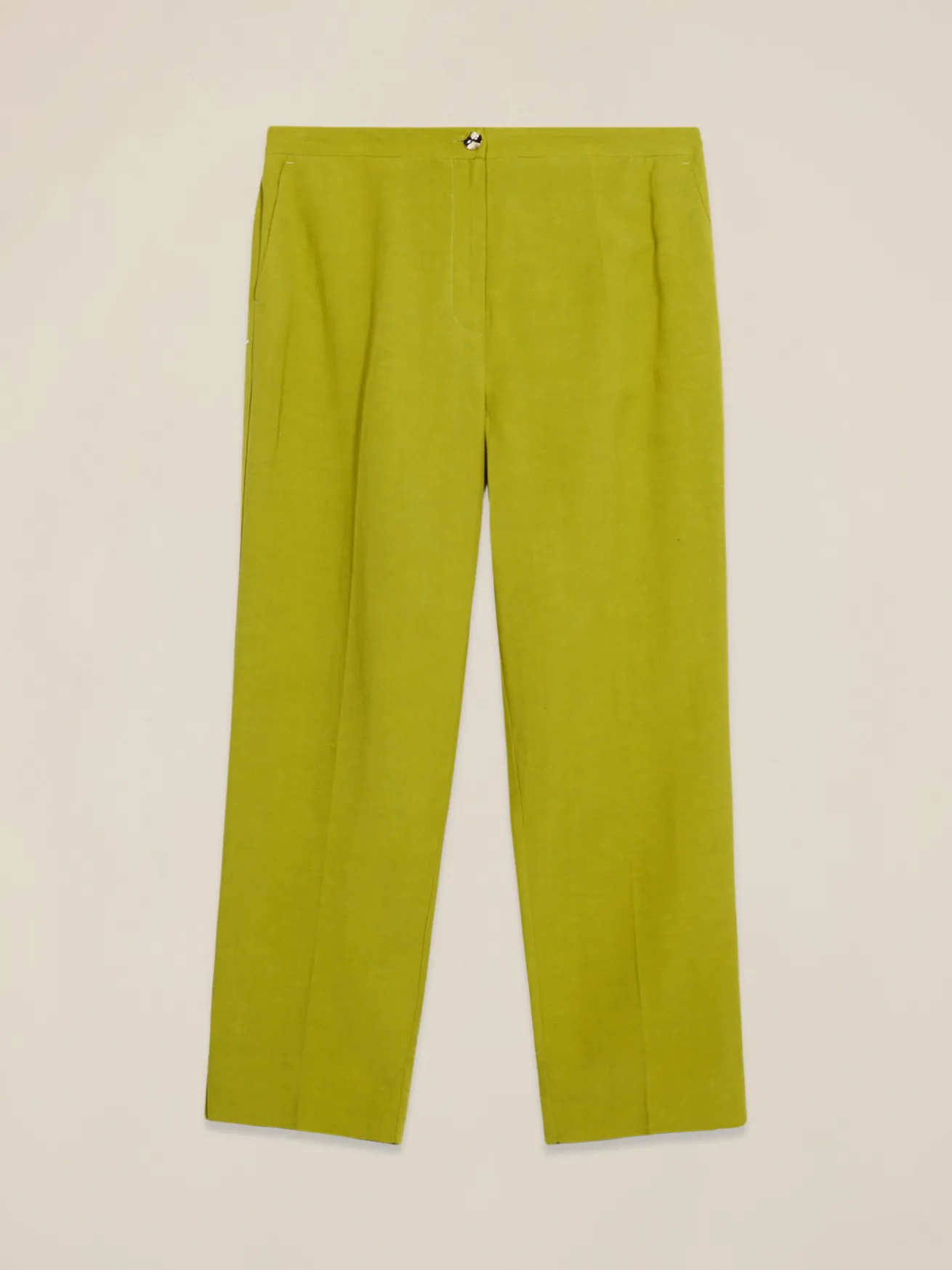Pantaloni cropped misto lino