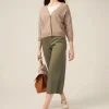 Pantaloni cropped palazzo misto cotone