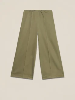Pantaloni cropped palazzo misto cotone