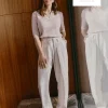 Pantaloni fluidi con cintura