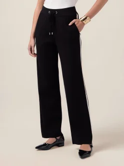 Pantaloni in maglia con profili a contrasto