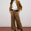 Pantaloni palazzo in drill misto cotone