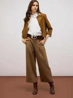 Pantaloni palazzo in drill misto cotone