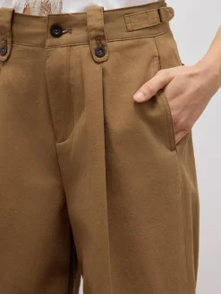 Pantaloni palazzo in drill misto cotone