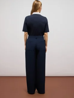 Pantaloni palazzo in tessuto fluido