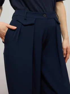 Pantaloni palazzo in tessuto fluido