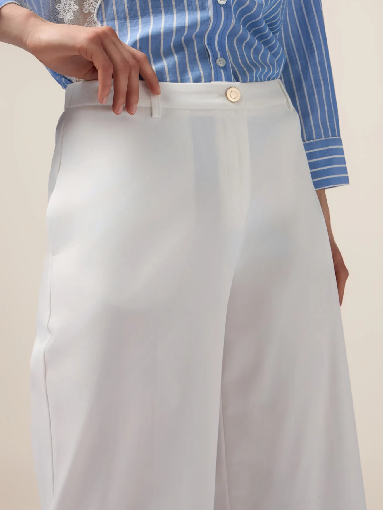 Pantaloni palazzo misto cotone