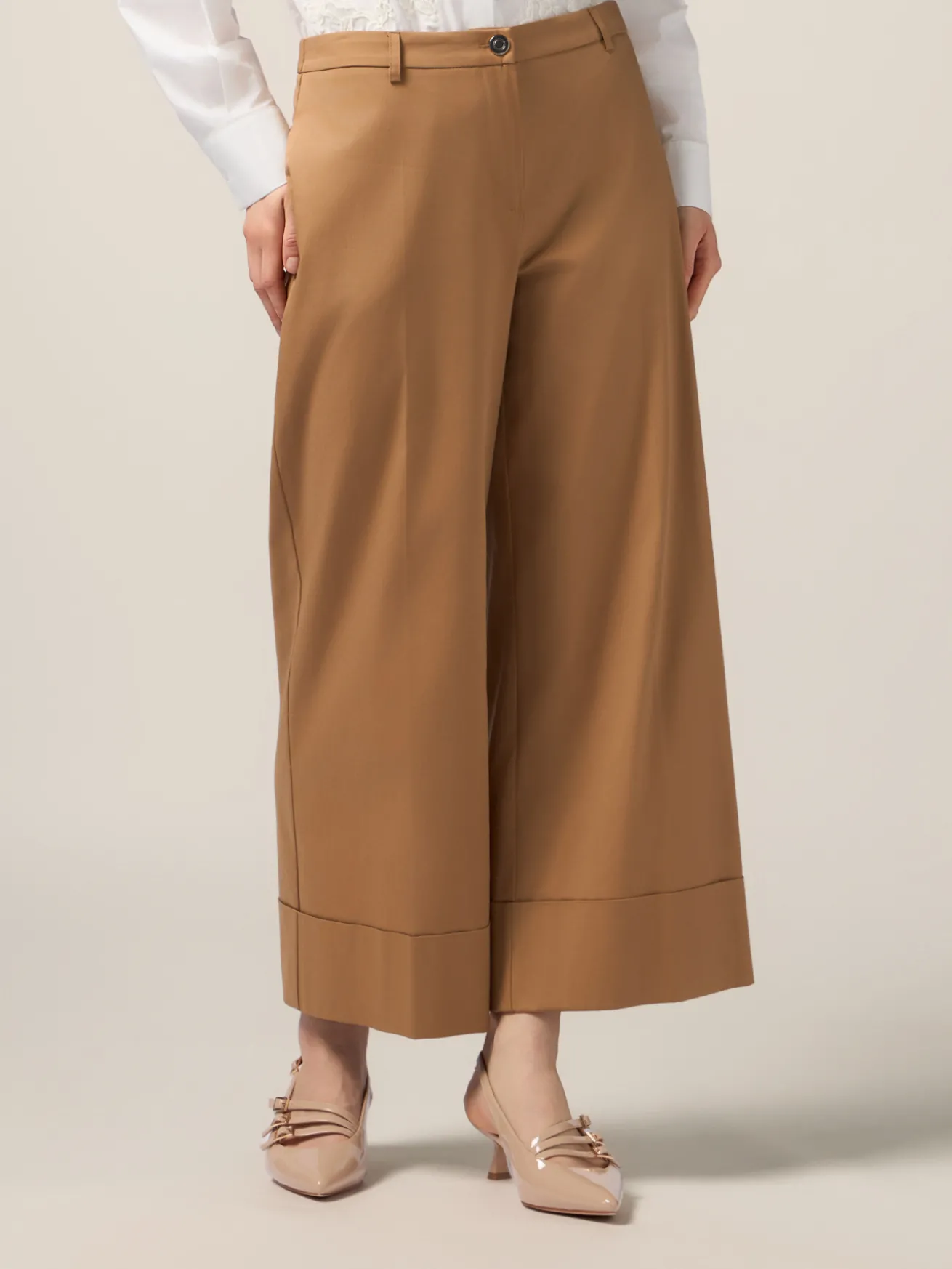 Pantaloni palazzo misto cotone