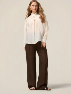 Pantaloni palazzo misto lino