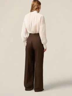 Pantaloni palazzo misto lino