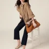 Pantaloni regular in denim con micro cristalli