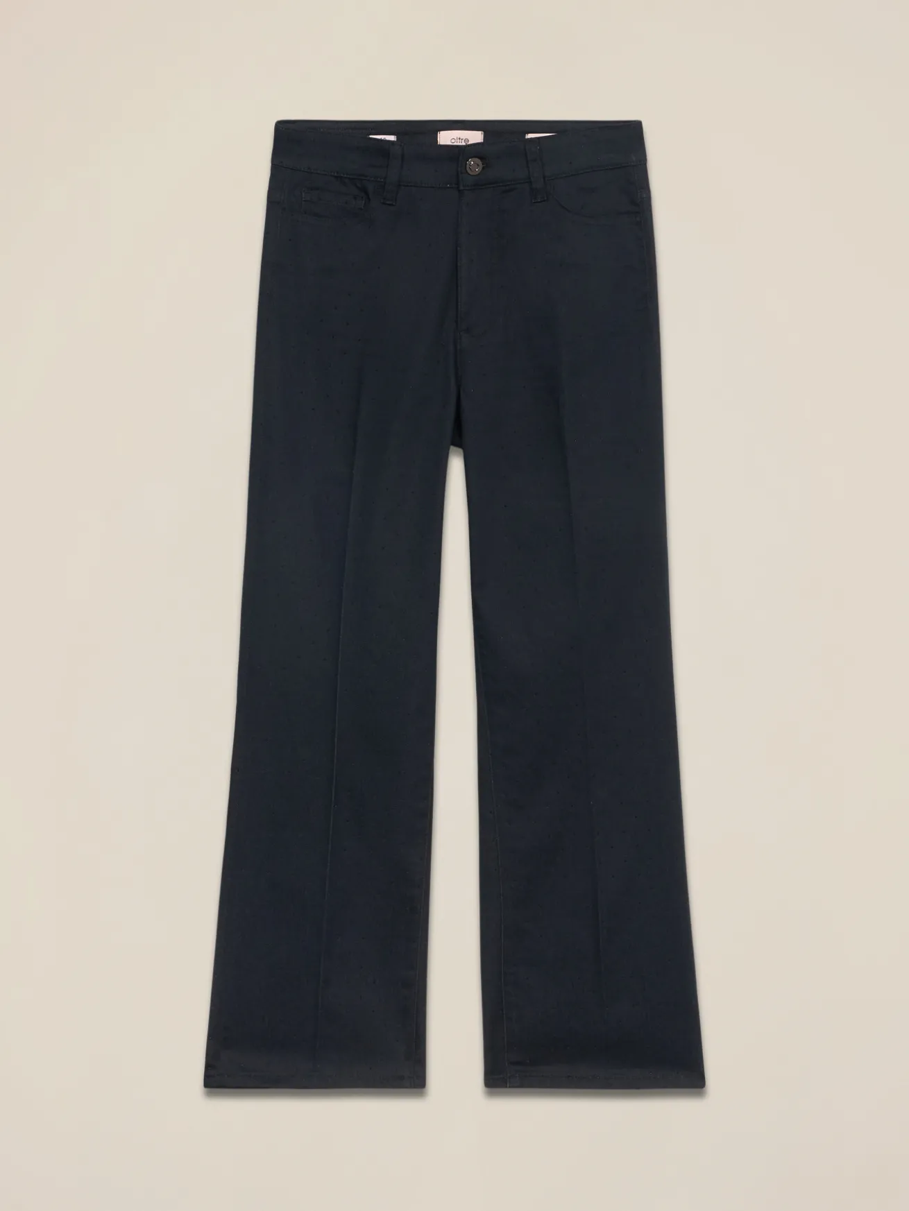 Pantaloni regular in denim con micro cristalli