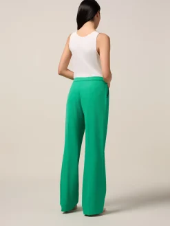 Pantaloni wide leg in tessuto fluido