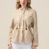 Parka corto con parti laserate