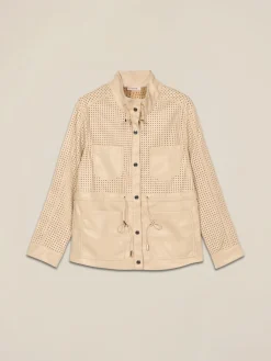Parka corto con parti laserate