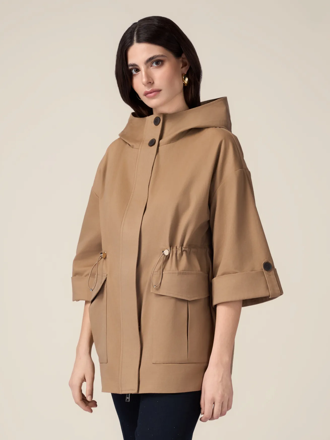 Parka over in cotone con cappuccio