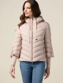 Piumino lightweight con cappuccio e polsini