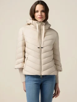 Piumino lightweight con cappuccio e polsini