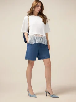 Short in tencel con coulisse