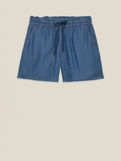 Short in tencel con coulisse