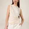 Top in jersey drappeggiato