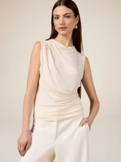 Top in jersey drappeggiato