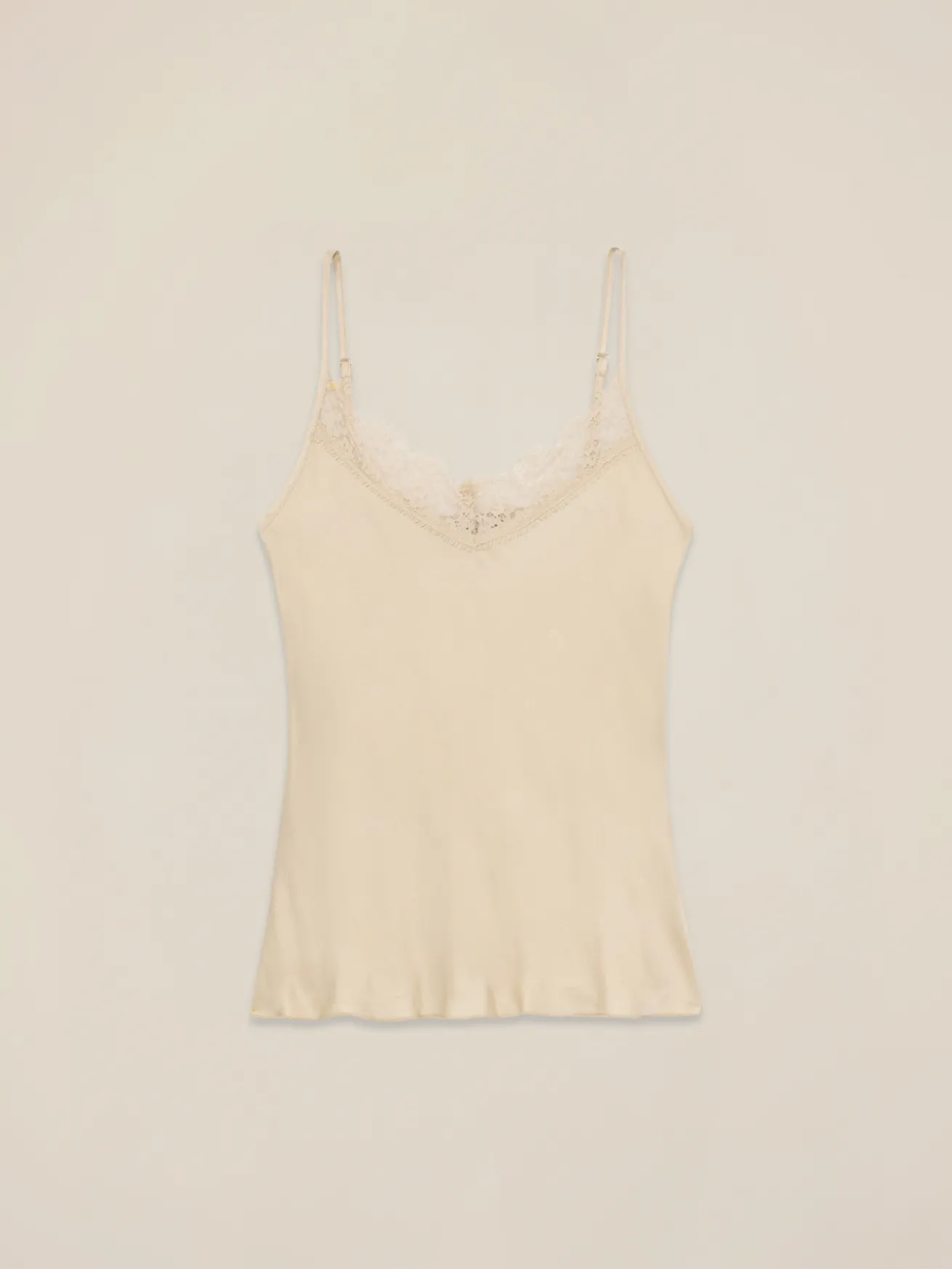 Top in raso con pizzo