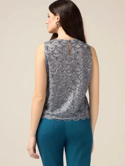 Top in tulle e paillettes