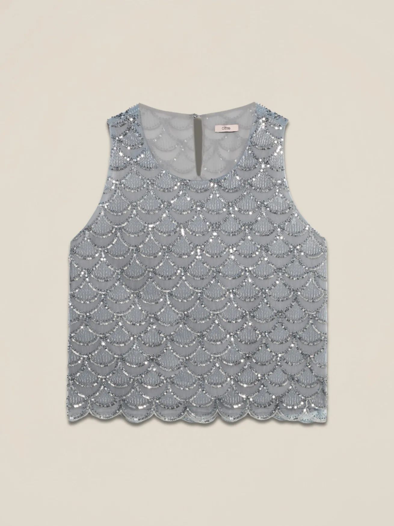 Top in tulle e paillettes