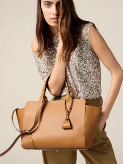Tote bag in vera pelle