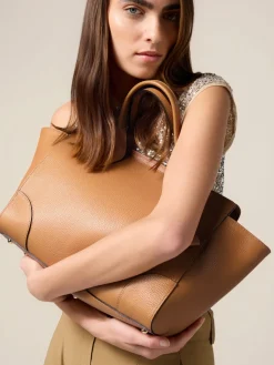 Tote bag in vera pelle