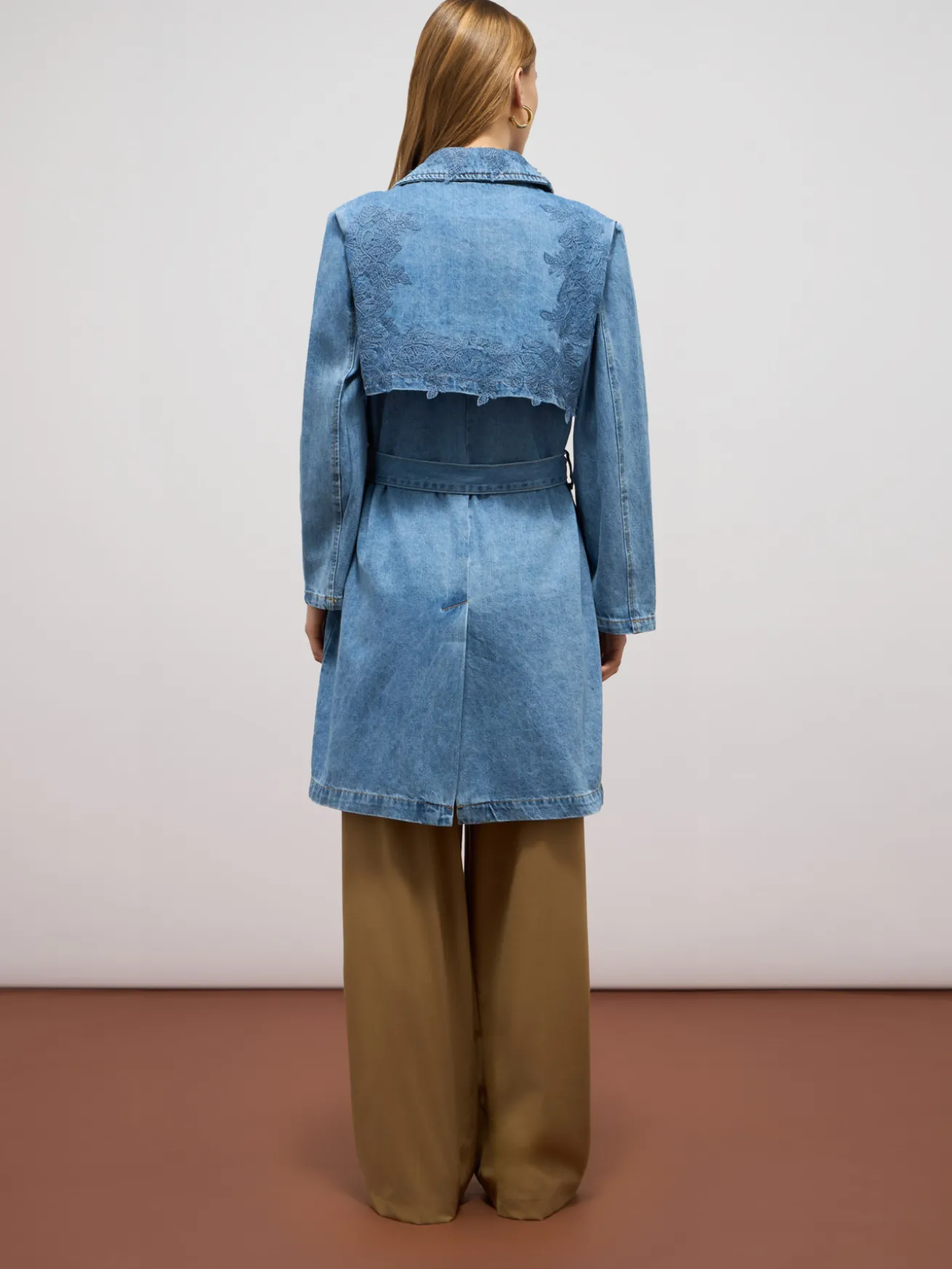 Trench in denim misto viscosa