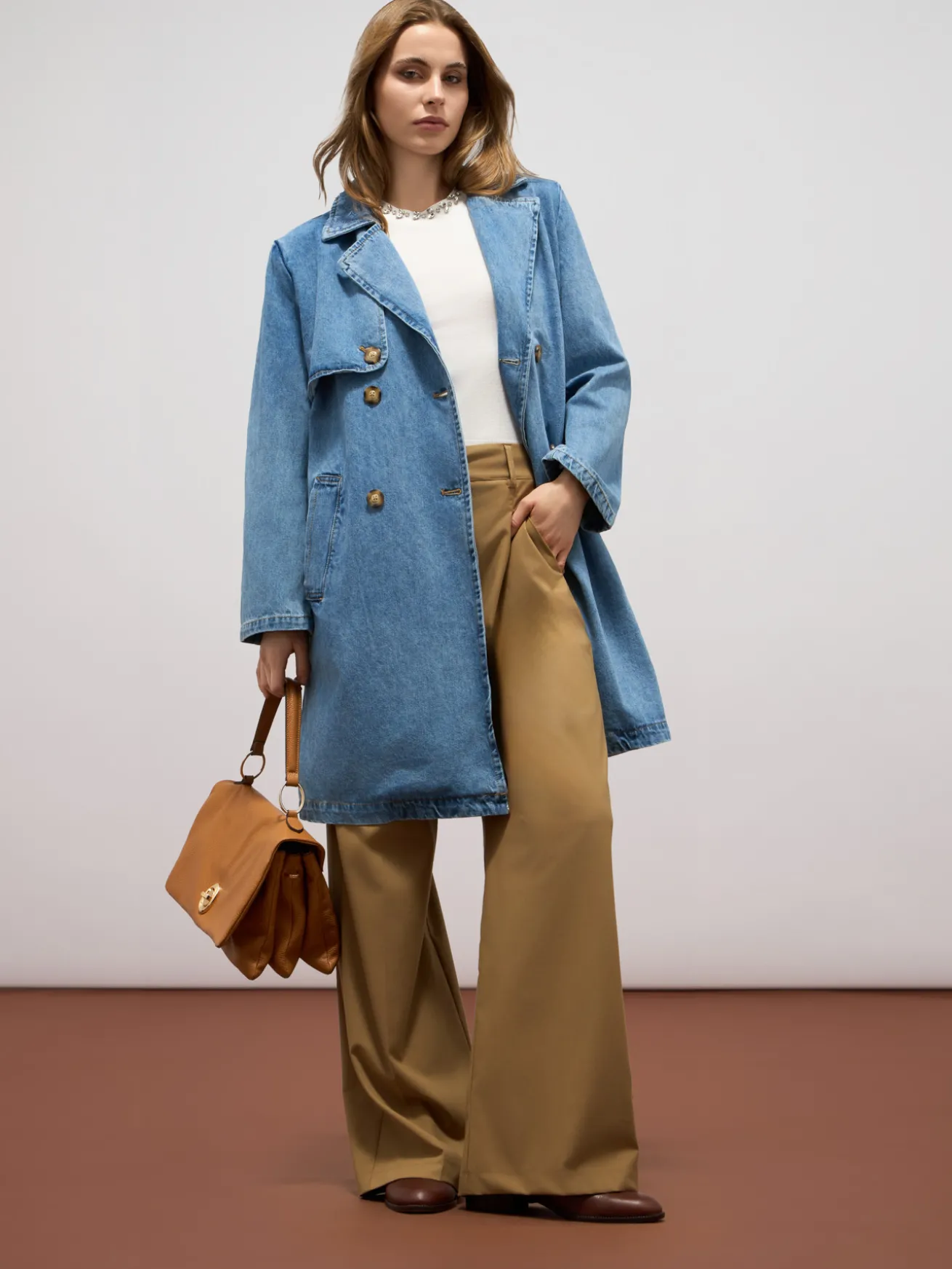 Trench in denim misto viscosa