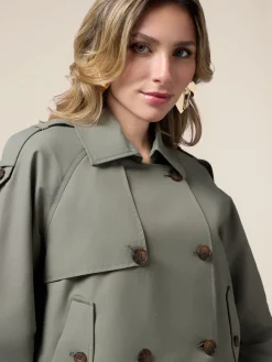 Trench over corto doppiopetto