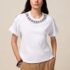 T-shirt con decorazione gioiello