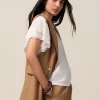 T-shirt con maniche smerlate