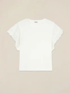 T-shirt con maniche smerlate