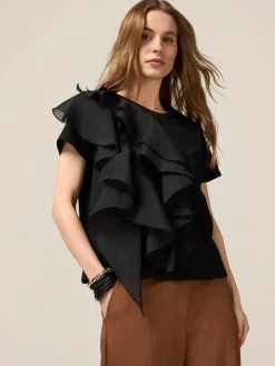 T-shirt con maxi volant