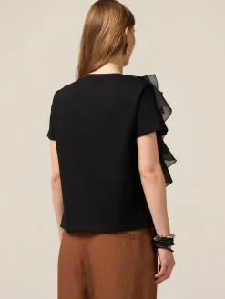 T-shirt con maxi volant