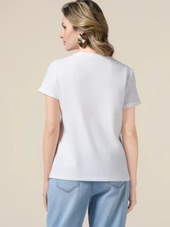 T-shirt con patch gioiello