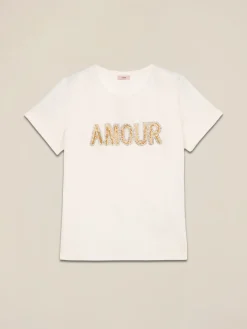 T-shirt con patch gioiello