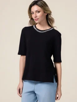 T-shirt con ricamo gioiello