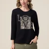 T-shirt con ricamo in paillettes