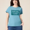 T-shirt con ricamo in paillettes